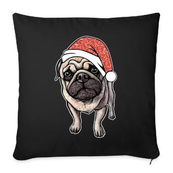 Pug Pug Christmas Gift Idea - Sofa pillowcase 17,3'' x 17,3'' (45 x 45 cm) - black - Front