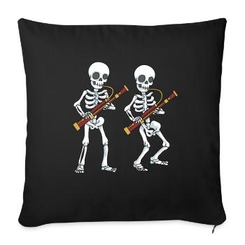Bassoon Tshirt Big Band Skeleton Bassoon Bassoon - Sofa pillowcase 17,3'' x 17,3'' (45 x 45 cm) - black - Front