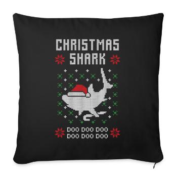 Requin de Noël moche Noël - Housse de coussin décorative 45 x 45 cm - noir - Devant