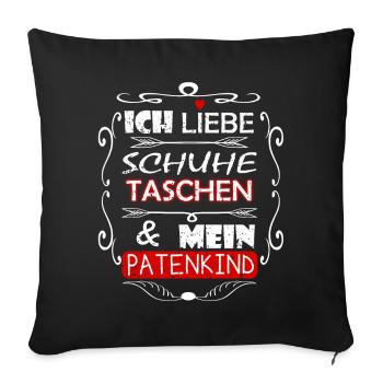 J'aime ma filleule - tante marraine enfants - Housse de coussin décorative 45 x 45 cm - noir - Devant