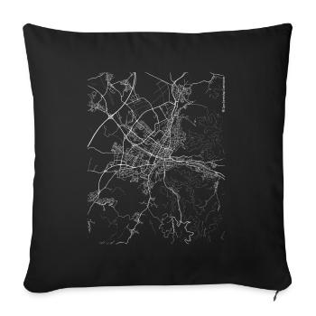 Minimal Freiburg im Breisgau city map and streets - Sofa pillowcase 17,3'' x 17,3'' (45 x 45 cm) - black - Front