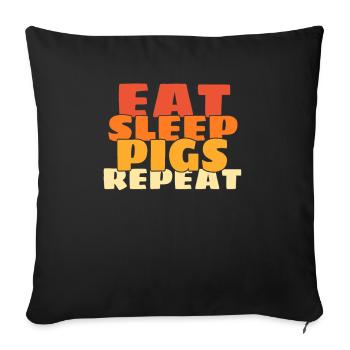Cochon - Housse de coussin décorative 45 x 45 cm - noir - Devant