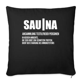 Sauna - Sofakissenbezug 45 x 45 cm - Schwarz - Vorne