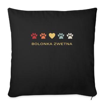 Bolonka Zwetna cadeau rétro pour les amoureux des chiens - Housse de coussin décorative 45 x 45 cm - noir - Devant