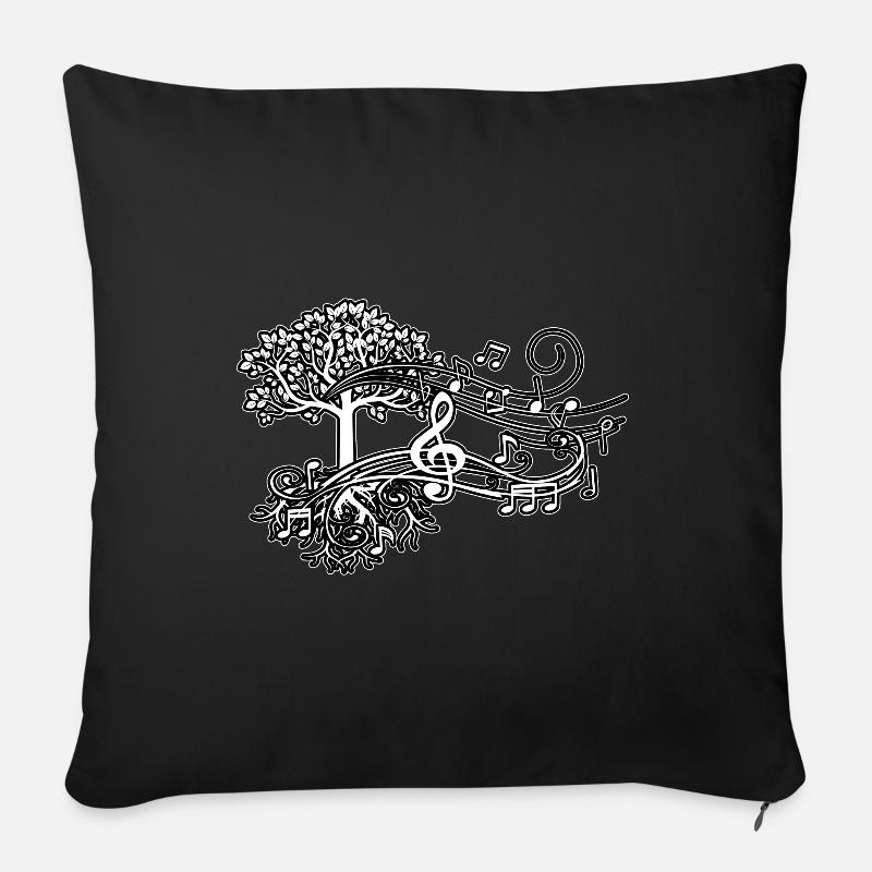 Musik Baum - Sofakissenbezug 45 x 45 cm - Schwarz