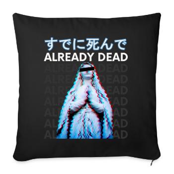 Déjà mort Vaporwave Meme Esthétique Glitch - Housse de coussin décorative 45 x 45 cm - noir - Devant