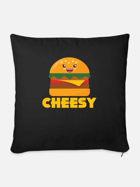Cheeseburger - Sofakissenbezug 45 x 45 cm - Schwarz