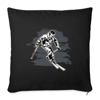 skier - Sofa pillowcase 17,3'' x 17,3'' (45 x 45 cm) - black - Front