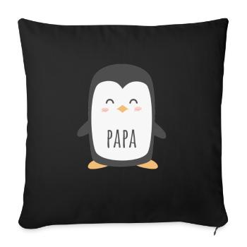 Dad Penguin - Funny And Cute Dad Gift - Sofa pillowcase 17,3'' x 17,3'' (45 x 45 cm) - black - Front