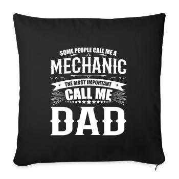 Certaines personnes m'appellent un mécanicien - Cadeau de mécanicien - Housse de coussin décorative 45 x 45 cm - noir - Devant