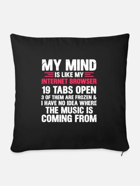Internet Gedanken Programmierer Nerd Geschenk - Sofakissenbezug 45 x 45 cm - Schwarz