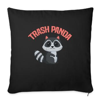 racoon - Sofa pillowcase 17,3'' x 17,3'' (45 x 45 cm) - black - Front