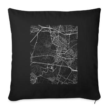 Minimal Versailles city map and streets - Sofa pillowcase 17,3'' x 17,3'' (45 x 45 cm) - black - Front