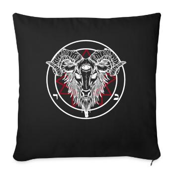 Hail Satan Goat Occult Baphomet 666 Lucifer - Sofa pillowcase 17,3'' x 17,3'' (45 x 45 cm) - black - Front