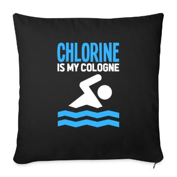 natation - Housse de coussin décorative 45 x 45 cm - noir - Devant