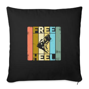Telemark Free Heel Nordic Ski Retro Gift - Sofa pillowcase 17,3'' x 17,3'' (45 x 45 cm) - black - Front