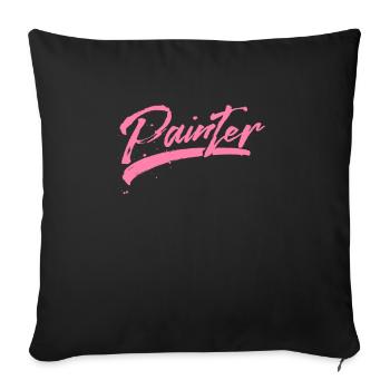 Peintre peintre peintre peinture équipe de peinture - Housse de coussin décorative 45 x 45 cm - noir - Devant