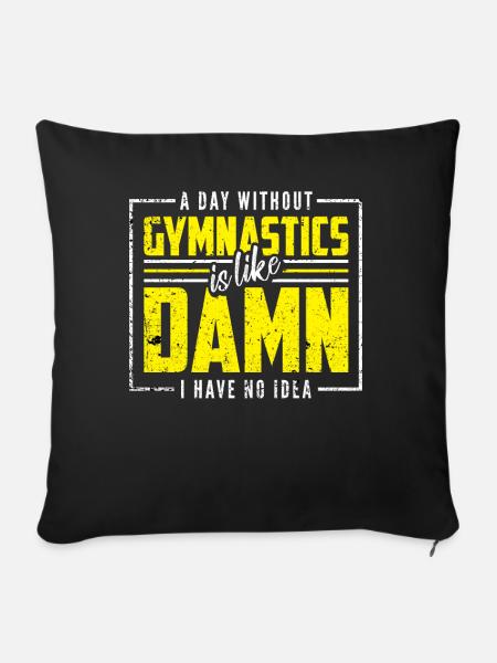 Gymnastik - Sofakissenbezug 45 x 45 cm - Schwarz