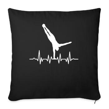 Handstand Pulse Heartbeat - Sofa pillowcase 17,3'' x 17,3'' (45 x 45 cm) - black - Front