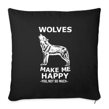 Wolf - Sofakissenbezug 45 x 45 cm - Schwarz - Vorne