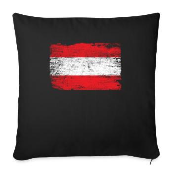 Drapeau autrichien - Housse de coussin décorative 45 x 45 cm - noir - Devant