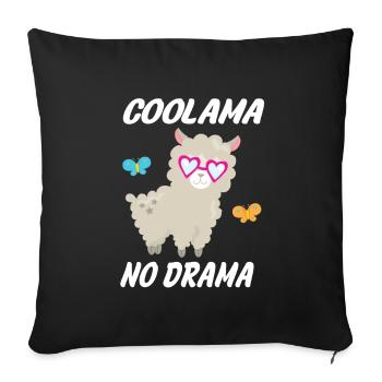 lama - Sofa pillowcase 17,3'' x 17,3'' (45 x 45 cm) - black - Front