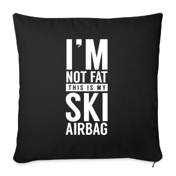 Apres SKi Skier Skifahrer Airbags Ski Airbag - Sofakissenbezug 45 x 45 cm - Schwarz - Vorne