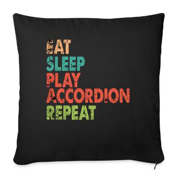 Musician Accordion Gift Idea - Sofa pillowcase 17,3'' x 17,3'' (45 x 45 cm) - black - Front