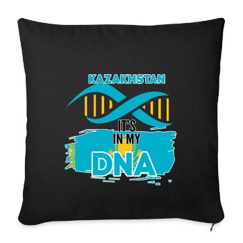 Kasachstan ist in meiner DNA - Sofakissenbezug 45 x 45 cm - Schwarz - Vorne