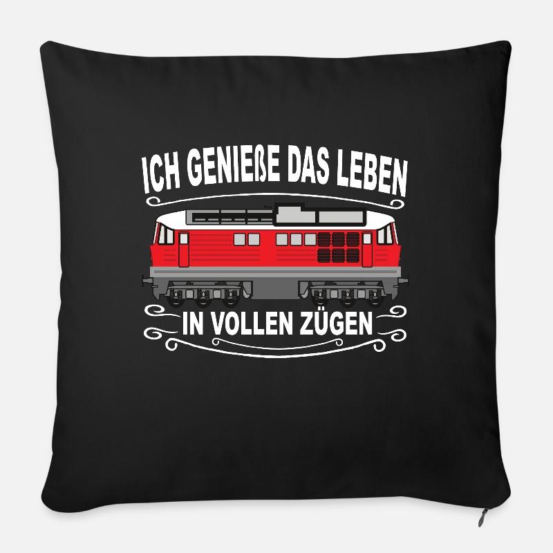 Eisenbahn Eisenbahner Modellbau Modelleisenbahn - Sofakissenbezug 45 x 45 cm - Schwarz