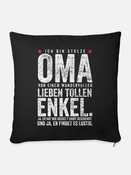 Oma Lustiger Spruch - Sofakissenbezug 45 x 45 cm - Schwarz