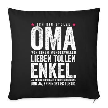 Oma Loading - Sofakissenbezug 45 x 45 cm - Schwarz - Vorne