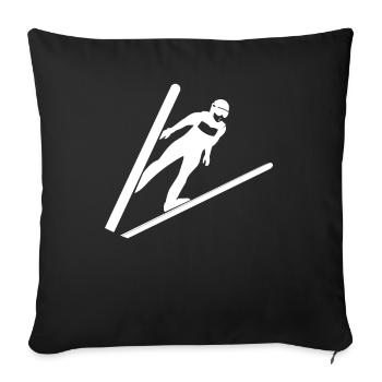 Ski rider ski jumper ski - Sofa pillowcase 17,3'' x 17,3'' (45 x 45 cm) - black - Front