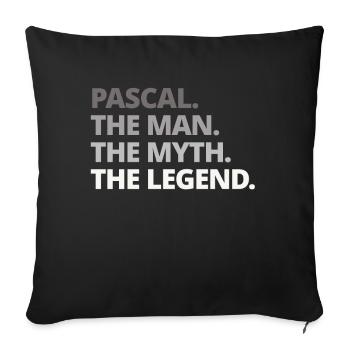 Pascal name saying gift - Sofa pillowcase 17,3'' x 17,3'' (45 x 45 cm) - black - Front