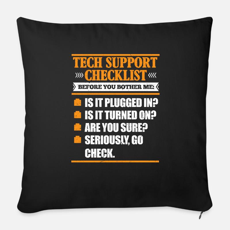 Technischer Support - Sofakissenbezug 45 x 45 cm - Schwarz