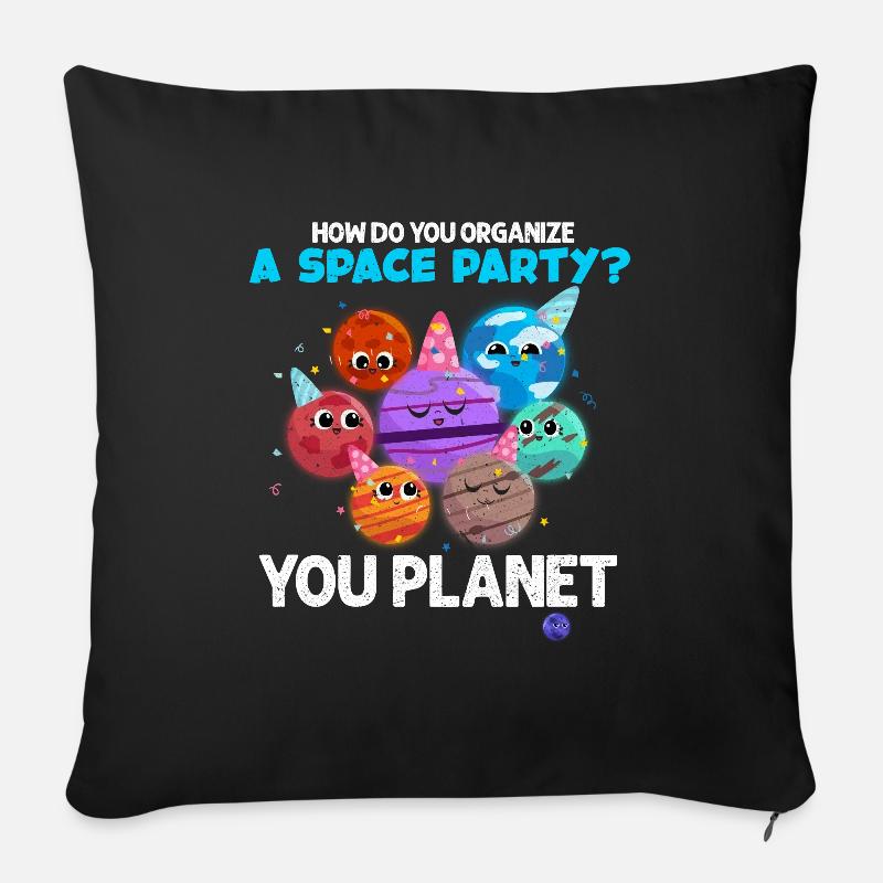 Planeten - Sofakissenbezug 45 x 45 cm - Schwarz