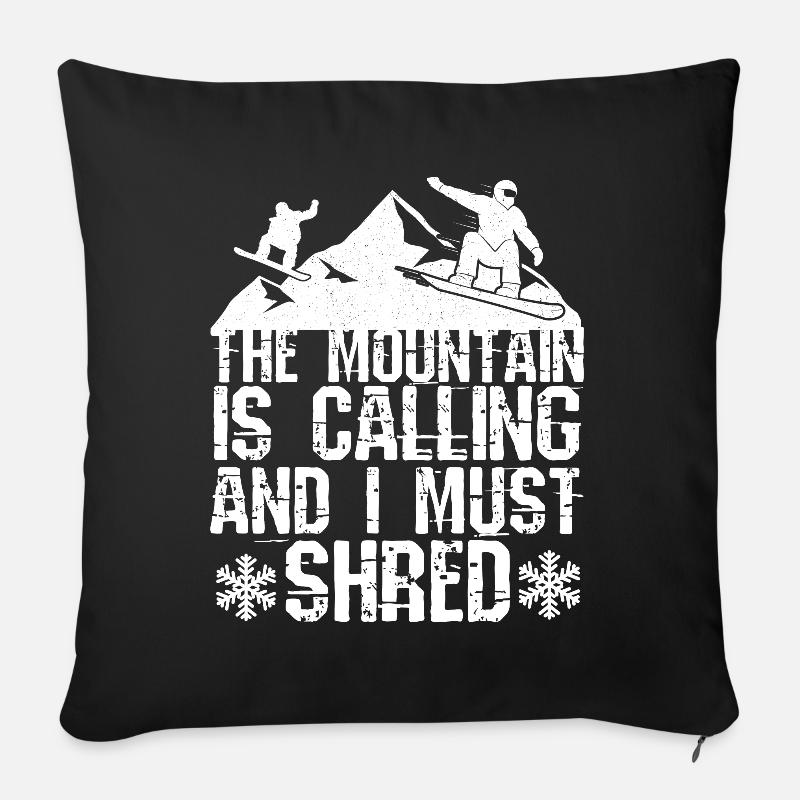 Snowboard Snowboarder Shred Weiß - Sofakissenbezug 45 x 45 cm - Schwarz