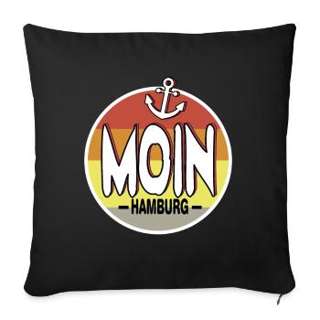 Moin Hamburg - Sofakissenbezug 45 x 45 cm - Schwarz - Vorne