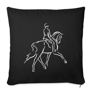 Équitation de dressage - Housse de coussin décorative 45 x 45 cm - noir - Devant