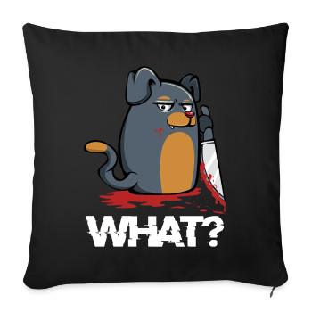 chien - Housse de coussin décorative 45 x 45 cm - noir - Devant