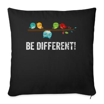 Oiseau drôle - Housse de coussin décorative 45 x 45 cm - noir - Devant