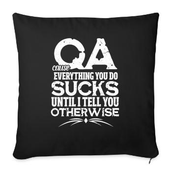 Cadeau informatique de codeur de code de programmeur QA - Housse de coussin décorative 45 x 45 cm - noir - Devant