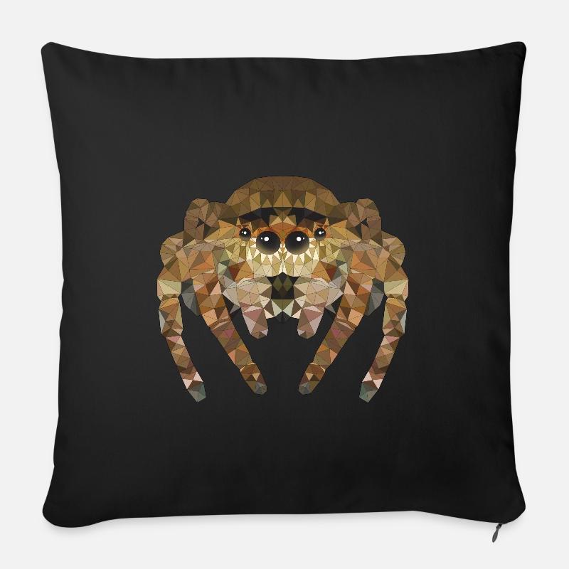 Polygon Spinne Spinnen Insekten Haustier Kinder - Sofakissenbezug 45 x 45 cm - Schwarz