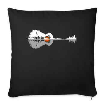 Nature Guitar Gift Guitarist - Sofa pillowcase 17,3'' x 17,3'' (45 x 45 cm) - black - Front