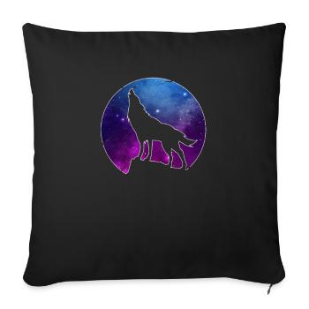 Wolf Wölfe Heulen Wolfpack Werwolf Geschenk - Sofakissenbezug 45 x 45 cm - Schwarz - Vorne