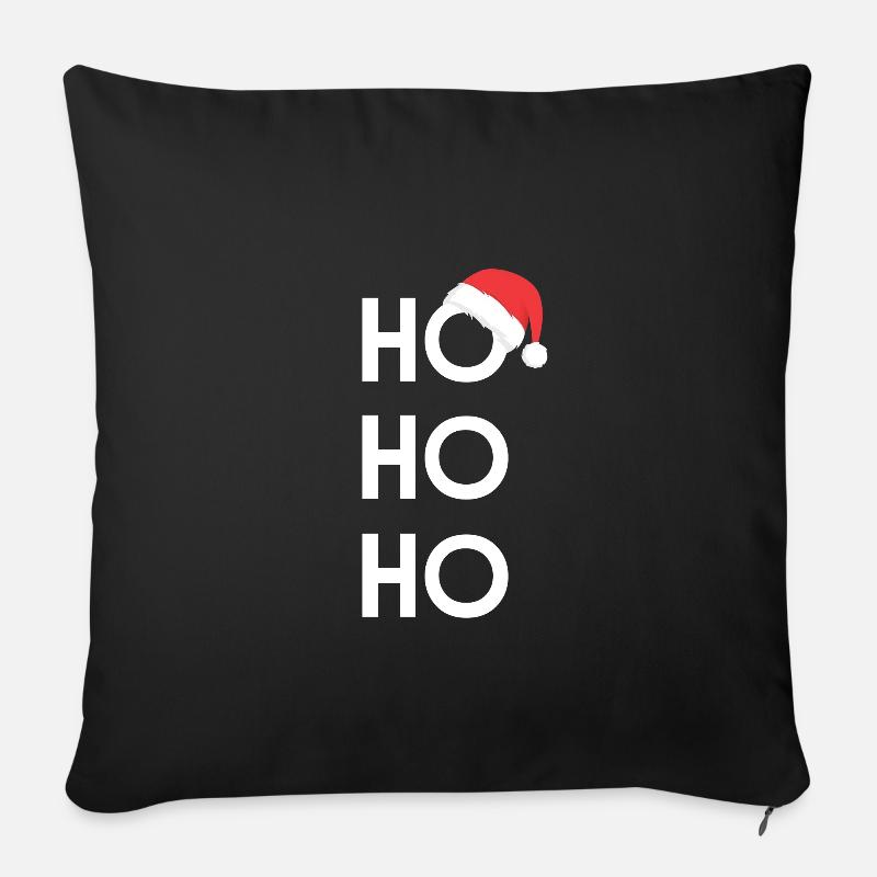 HoHoHo Weihnachtsmütze - Sofakissenbezug 45 x 45 cm - Schwarz