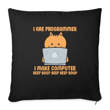 programmer - Sofa pillowcase 17,3'' x 17,3'' (45 x 45 cm) - black - Front