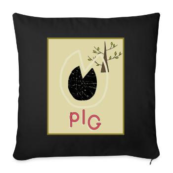 Patte de cochon, pied de cochon, cochon - cadeau - Housse de coussin décorative 45 x 45 cm - noir - Devant