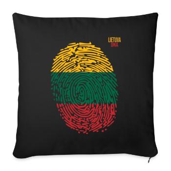 Lietuva DNA, Cool Lithuania, Flag. lithuania - Sofa pillowcase 17,3'' x 17,3'' (45 x 45 cm) - black - Front
