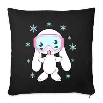Ski Bunny Ski Ski Ski Apres Ski - Housse de coussin décorative 45 x 45 cm - noir - Devant